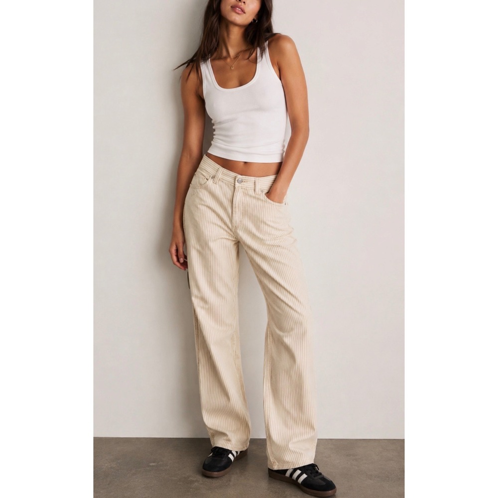 Levi's + Aritzia Sz 29 Dad Utility Relaxed Mid Rise Striped Baggy Jean Denim 90s